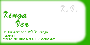 kinga ver business card